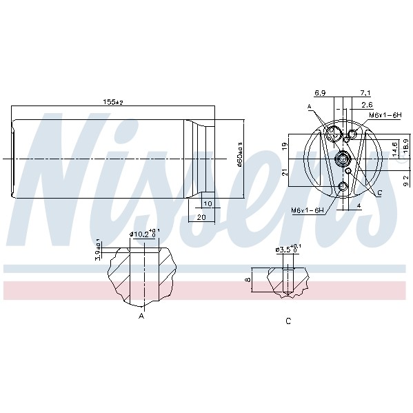 Слика на Дехидратор за клима уред NISSENS 95063 за камион Iveco Daily 1 Box 49-12 V (15154204, 15154211, 15154215, 15154217, 15154404, 1 - 122 коњи дизел