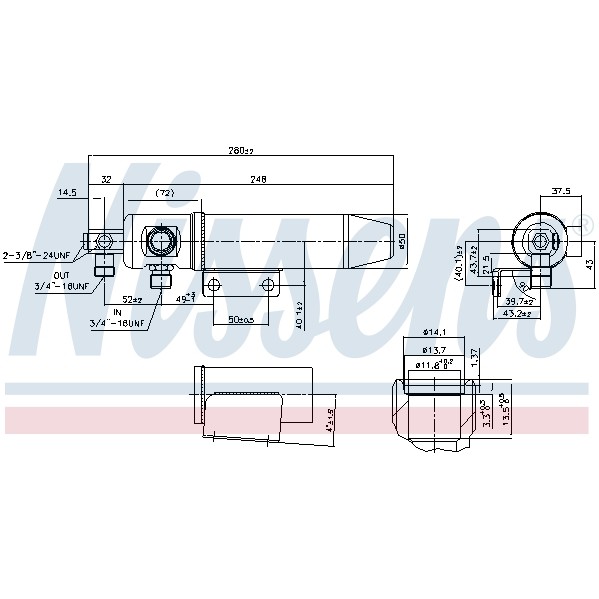 Слика на Дехидратор за клима уред NISSENS 95107 за камион Mercedes Actros 1996 1843 S, 1843 LS - 428 коњи дизел