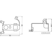 Слика 2 $на Држач, фар за магла OSRAM LEDriving Mounting Bracket LEDFOG101-VW-M