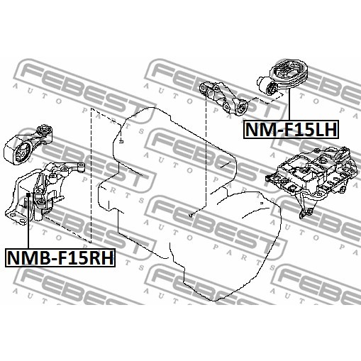 Слика на држач за мотор FEBEST NMB-F15RH за Nissan Juke 1.6 - 94 коњи бензин