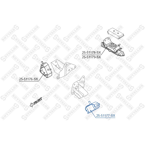 Слика на држач за мотор STELLOX 25-51177-SX за Hyundai Terracan (HP) 2.9 CRDi 4WD - 150 коњи дизел