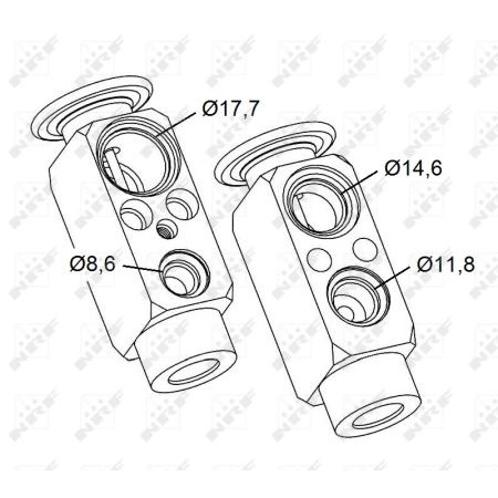 Слика на експанзион вентил, клима уред NRF 38479 за камион MAN TGM 15.250 FC, FLC, FLRC, FLLC, FLLRC - 250 коњи дизел