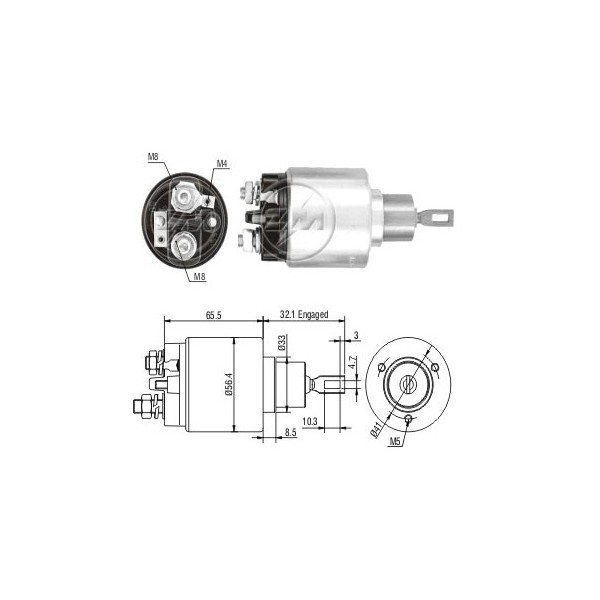 Слика на електромагнетен приклучувач, стартер ERA 227499 за Ford Escort 4 Convertible (ALF) 1.6 i - 102 коњи бензин