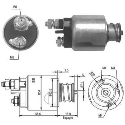 Слика на електромагнетен приклучувач, стартер HOFFER 6646020 за Fiat Idea 1.3 D Multijet - 90 коњи дизел