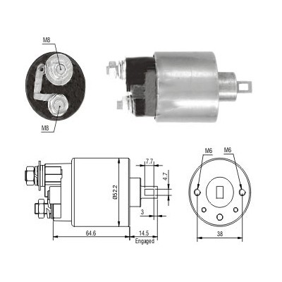 Слика на електромагнетен приклучувач, стартер HOFFER 6646235 за Honda Civic 4 Hatchback (EC,ED,EE) 1.3 16 V (EC8) - 75 коњи бензин