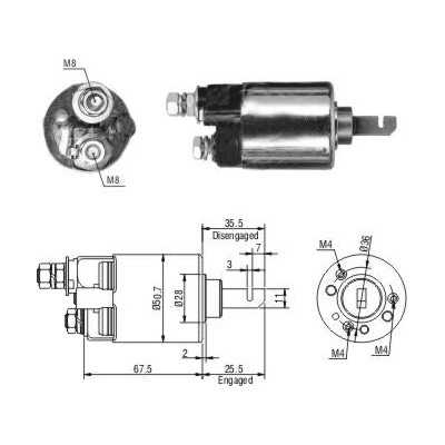 Слика на електромагнетен приклучувач, стартер HOFFER 6646316 за Honda Civic 4 Hatchback (EC,ED,EE) 1.3 16 V (EC8) - 75 коњи бензин