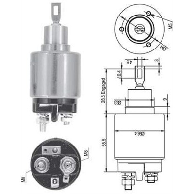 Слика на електромагнетен приклучувач, стартер MAGNETI MARELLI 940113050126 за VW Transporter T4 Platform 2.4 D - 75 коњи дизел