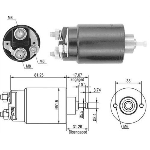 Слика на Електромагнетен приклучувач, стартер MAGNETI MARELLI 940113050404