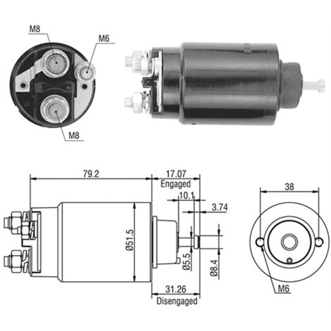 Слика на Електромагнетен приклучувач, стартер MAGNETI MARELLI 940113050446