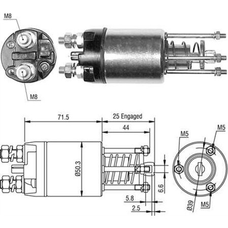 Слика на Електромагнетен приклучувач, стартер MAGNETI MARELLI 940113050460