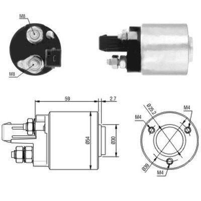 Слика на електромагнетен приклучувач, стартер MEAT & DORIA 46105 за VW Caddy Pickup (14) 1.6 D - 55 коњи дизел