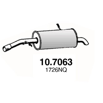 Слика на Заден издувен лонец ASSO 10.7063 за Peugeot 1007 1.4 HDi - 68 коњи дизел