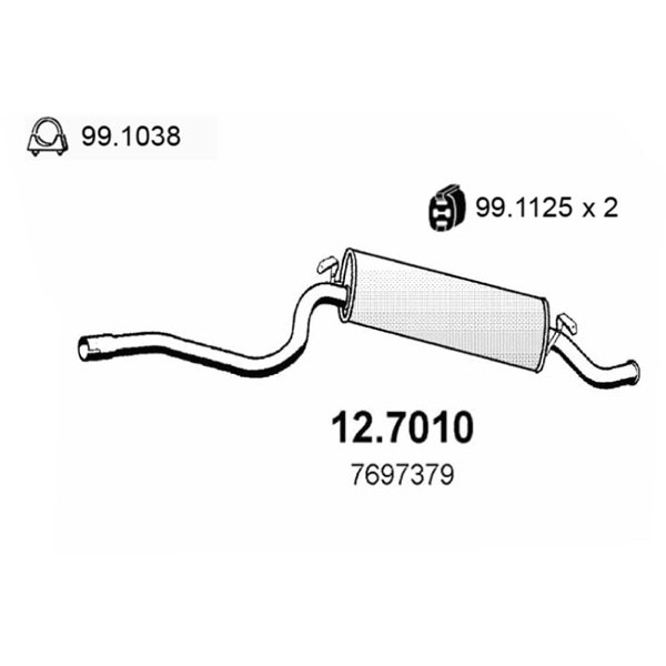 Слика на Заден издувен лонец ASSO 12.7010 за Fiat Cinquecento 170 0.7 (170AA) - 31 коњи бензин