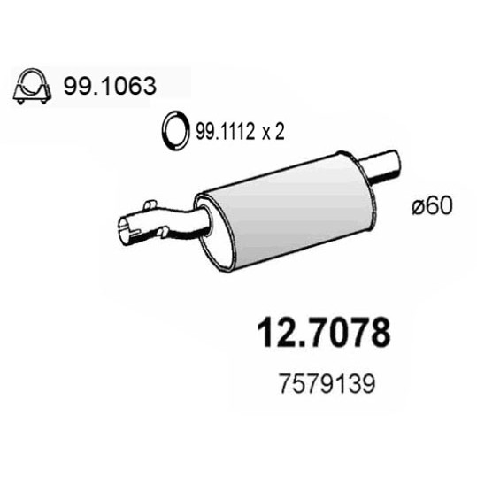 Слика на Заден издувен лонец ASSO 12.7078