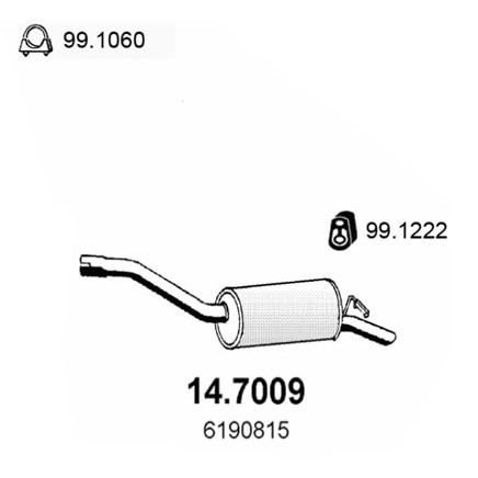 Слика на Заден издувен лонец ASSO 14.7009 за Ford Sierra (GBG,GB4) 1.8 TD - 75 коњи дизел