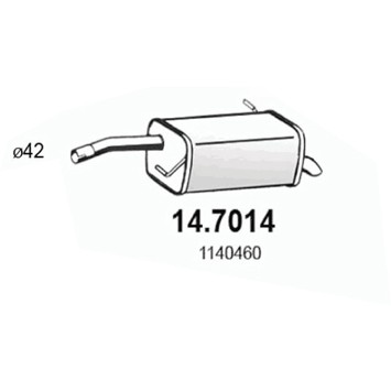 Слика на Заден издувен лонец ASSO 14.7014 за Ford Fiesta 5 (jh,jd) 1.3 - 60 коњи бензин