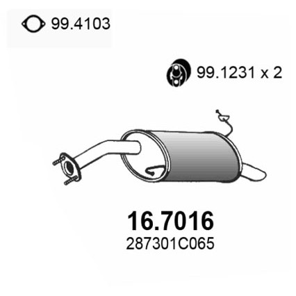 Слика на Заден издувен лонец ASSO 16.7016