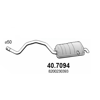 Слика на Заден издувен лонец ASSO 40.7094 за Renault Scenic 2 (JM0-1) 1.9 dCi (JM0G, JM12, JM1G, JM2C) - 120 коњи дизел