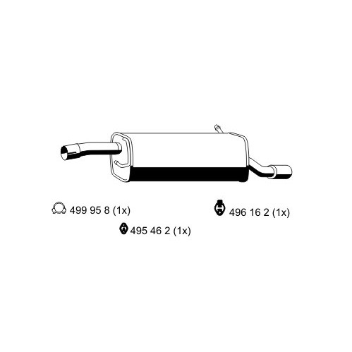 Слика на Заден издувен лонец ERNST 314039 за Ford Fiesta 5 (jh,jd) ST150 - 150 коњи бензин