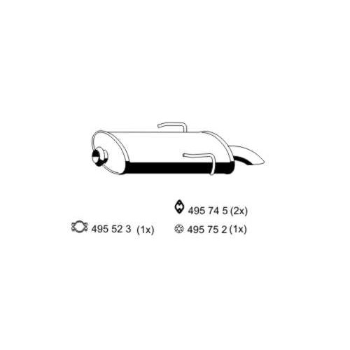 Слика на Заден издувен лонец ERNST 500005 за Peugeot 106 (1) 1.5 D - 55 коњи дизел