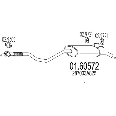 Слика на Заден издувен лонец MTS 01.60572 за Hyundai Trajet (FO) 2.0 CRDi - 125 коњи дизел