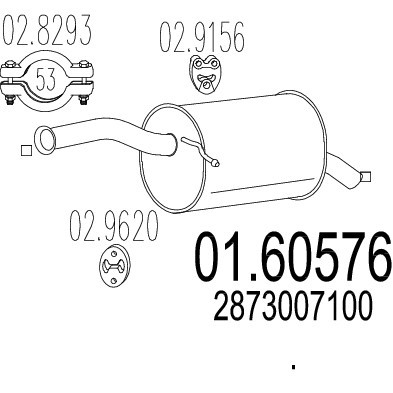 Слика на Заден издувен лонец MTS 01.60576 за Kia Picanto Hatchback (BA) 1.0 - 61 коњи бензин