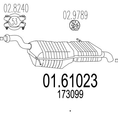 Слика на Заден издувен лонец MTS 01.61023 за Citroen C4 Picasso UD 1.8 i 16V - 125 коњи бензин