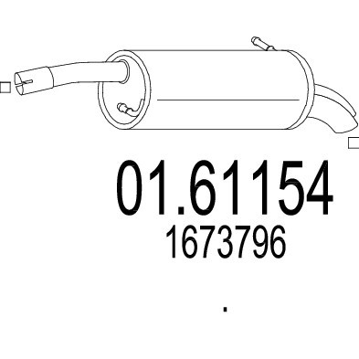 Слика на Заден издувен лонец MTS 01.61154 за Ford Fiesta 6 1.6 Ti - 120 коњи бензин