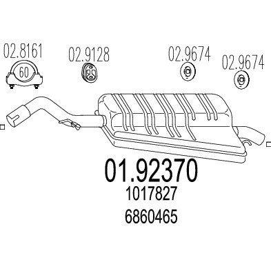 Слика на Заден издувен лонец MTS 01.92370 за Ford Verona 3 (GAL) 1.8 i 16V - 105 коњи бензин