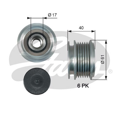 Слика на Затегач алтернатор GATES DriveAlign® OAP7013 за Audi A4 Avant (8E5, B6) 2.5 TDI quattro - 180 коњи дизел