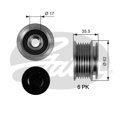 Слика на Затегач алтернатор GATES DriveAlign® OAP7044 за VW Vento 3 Sedan (1K2) 2.0 TFSI - 200 коњи бензин