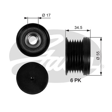 Слика на Затегач алтернатор GATES DriveAlign® OAP7090 за VW Golf 5 Variant (1K5) 1.4 TSI - 170 коњи бензин