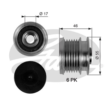 Слика на Затегач алтернатор GATES DriveAlign® OAP7092 за Mercedes Sprinter 3.5-t Box (906) 313 CDI (906.631, 906.633, 906.635, 906.637) - 129 коњи дизел