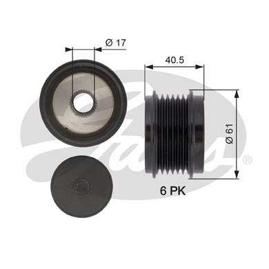 Слика на Затегач алтернатор GATES DriveAlign® OAP7103 за Audi A6 Avant (4G5, C7) 2.0 TFSI - 252 коњи бензин