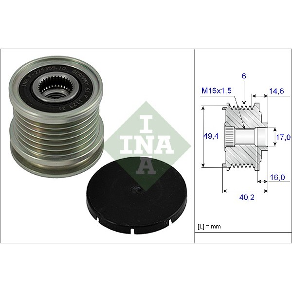 Слика на Затегач алтернатор INA 535 0001 10 за VW Caddy 2 Box (9K9A) 1.9 SDI - 64 коњи дизел