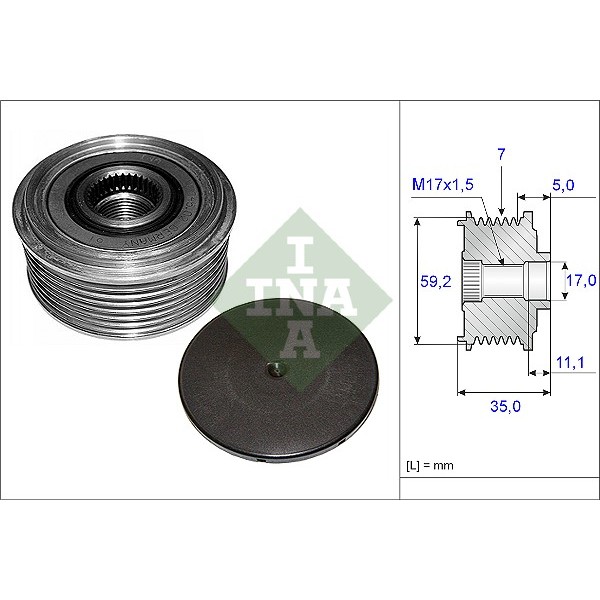 Слика на Затегач алтернатор INA 535 0087 10 за Ford Transit BUS (FD,FB,FS,FZ,FC) 2.4 DI [RWD] (F_B_, F_C_, F_A_) - 120 коњи дизел