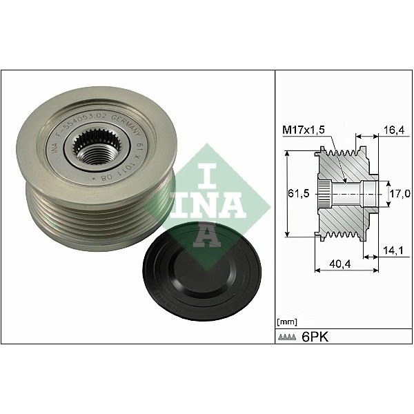 Слика на Затегач алтернатор INA 535 0115 10 за Saab 9-3 Saloon (YS3F) 1.9 TiD - 150 коњи дизел