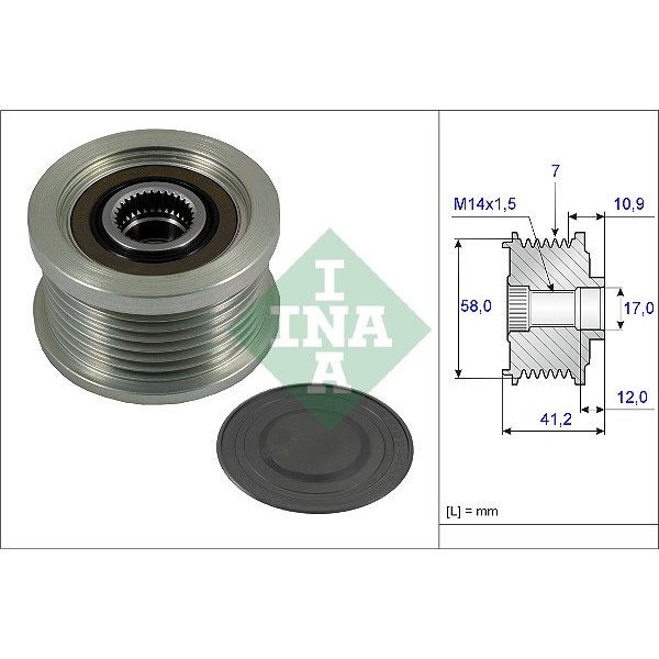 Слика на Затегач алтернатор INA 535 0232 10 за Toyota Land Cruiser 90 (J9) 3.0 D-4D (KDJ90, KDJ95, KDJ 125) - 163 коњи дизел