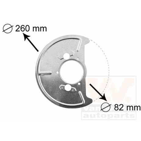 Слика на заштитна пластика, сопирачки дискови VAN WEZEL 5870371 за VW Transporter T3 Box 1.7 D - 57 коњи дизел