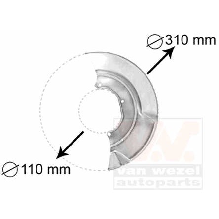 Слика на заштитна пластика, сопирачки дискови VAN WEZEL 5874371 за VW Transporter T4 Bus 1.9 D - 60 коњи дизел