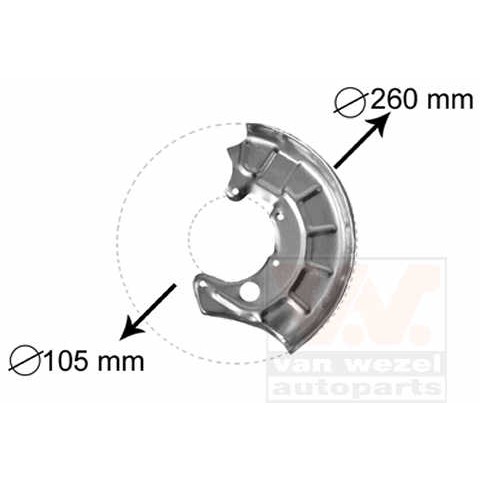 Слика на заштитна пластика, сопирачки дискови VAN WEZEL 5880371 за VW Golf 3 Variant (1H5) 1.9 TD - 75 коњи дизел