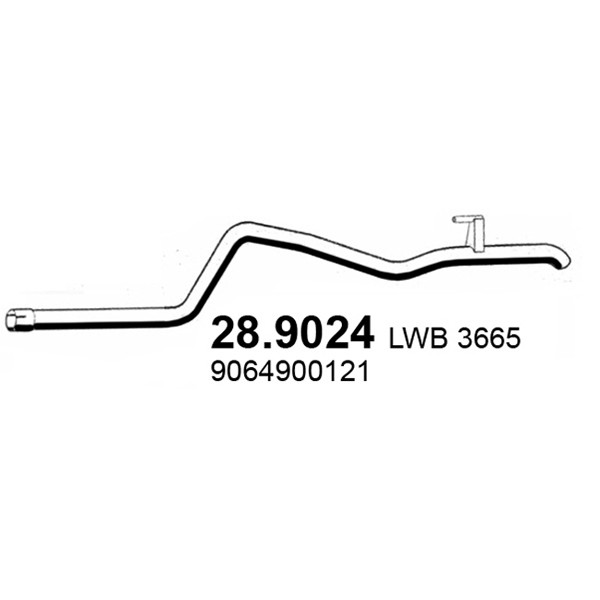 Слика на издувна цевка ASSO 28.9024 за Mercedes Sprinter 4.6-t Box (906) 411 CDI (906.653, 906.655, 906.657) - 109 коњи дизел
