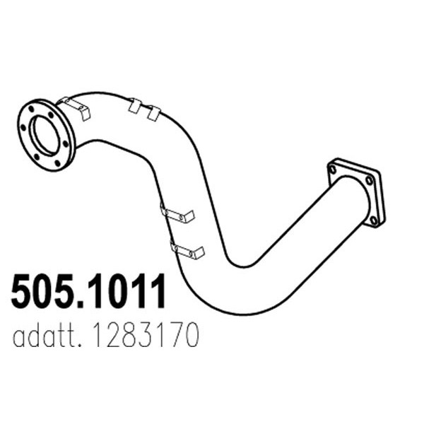 Слика на издувна цевка ASSO 505.1011 за камион DAF 65 FAV 65.180 - 181 коњи дизел