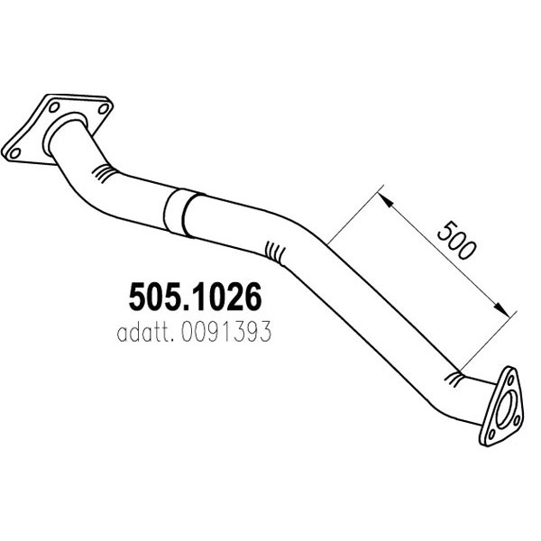 Слика на издувна цевка ASSO 505.1026 за камион DAF 95 FAK 95.360 - 364 коњи дизел