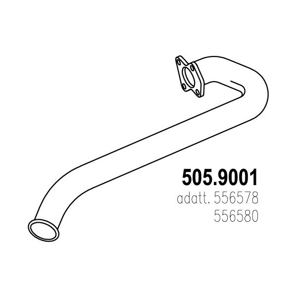 Слика на издувна цевка ASSO 505.9001 за камион DAF 95 FAT 95.360 - 364 коњи дизел