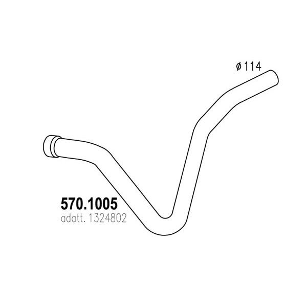 Слика на издувна цевка ASSO 570.1005 за камион Scania 3 Series 143 E/420 - 420 коњи дизел