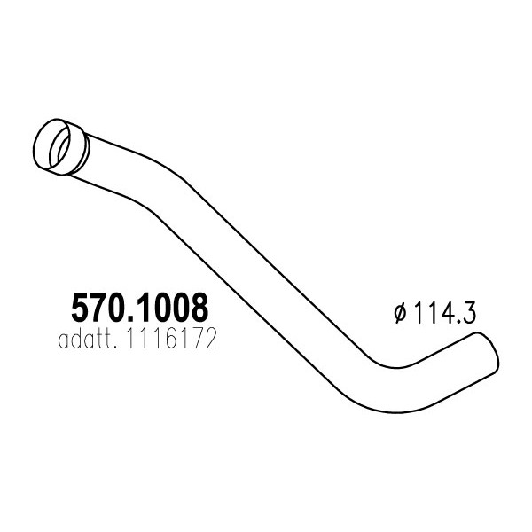 Слика на издувна цевка ASSO 570.1008 за камион Scania 3 Series 143 M/470 - 471 коњи дизел