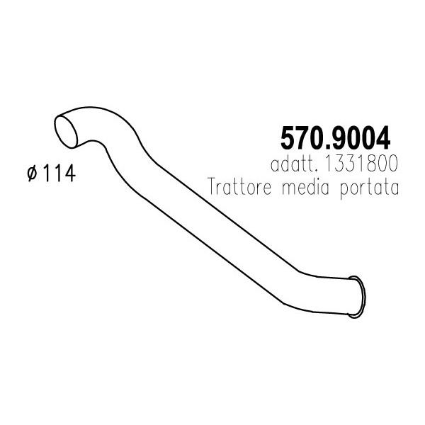 Слика на издувна цевка ASSO 570.9004 за камион Scania 3 Series 143 H/470 - 471 коњи дизел