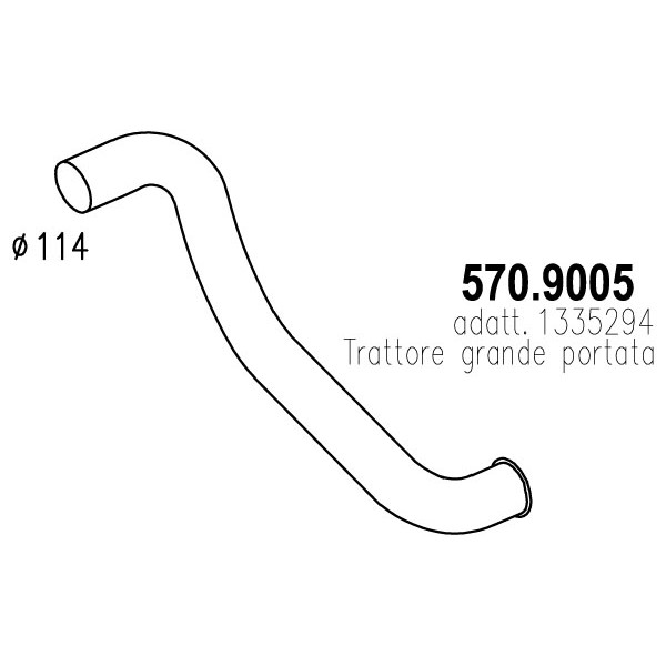 Слика на издувна цевка ASSO 570.9005 за камион Scania 3 Series 143 H/470 - 471 коњи дизел