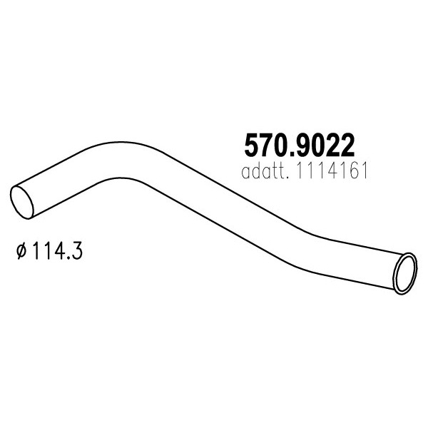 Слика на издувна цевка ASSO 570.9022 за камион Scania 3 Series 93 M/220 - 220 коњи дизел